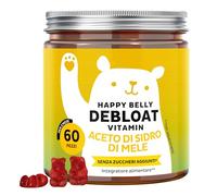 Happy Belly Debloat Caramelle Gommose Vitaminici - Apporta 15.000 mg di Aeto di Mele in Tutto il Programma, Vitamina B6, B12 - 60 Pezzi (2 mesi) - Senza Zuccheri Aggiunti, Vegano - Bears with Benefits