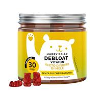 Happy Belly Debloat Caramelle Gommose Vitaminici - Apporta 7500 mg di Aeto di Mele in Tutto il Programma, Vitamina B6, B12 - 30 Pezzi (1 mese) - Senza Zuccheri Aggiunti, Vegano - Bears with Benefits