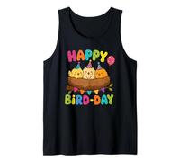 Happy Bird-Day Uccelli Carini Festa di Compleanno Nido Canotta