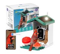 Happy Birdy Smart Bird Feeder - Alimentatore intelligente per uccelli AI con fotocamera identifica oltre 10.000 specie, video Full HD 2,5 K, doppi pannelli ad energia solare, visione notturna a