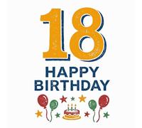 Happy Birthday 18: Libro de visitas 18 cumpleaños para fiesta de cumpleaños - Libro de firmas para 18º cumpleaños para niño, niña o para hijo, hija