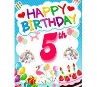 Happy Birthday 5th Birthday: Birthday Sketchbook and Notebook for Doodling, Sketching, Drawing, Painting, Diary Birthday gift for Girls: 120 Pages, 8.5*11 inch