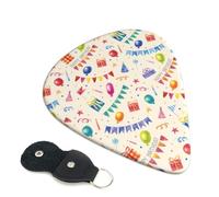 Happy Birthday - 6 plettri per chitarra, stampati su entrambi i lati, per chitarra elettrica, basso, ukulele (0,46 mm, 0,71 mm, 0,96 mm)