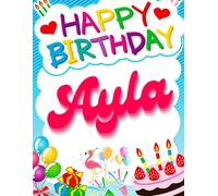 Happy Birthday Ayla: Birthday Sketchbook and Notebook for Doodling, Sketching, Drawing, Painting, Diary Flamingo Birthday gift for Girls: 120 Pages, 8.5*11 inch