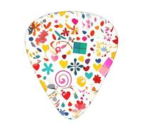 Happy Birthday Background Plettri per chitarra, 12 pezzi, materiale ABS, bordi lisci, sensazione confortevole, 3 spessori opzionali