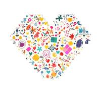 Happy Birthday Background Print Building Brick Block Puzzle - Puzzle a forma di cuore immagine, puzzle in legno immagine