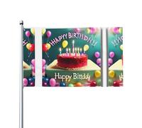 Happy Birthday Beautiful Prints Bandiere decorative per esterni 0,9 x 1,5 m leggere e belle adatte per cortili esterni e celebrazioni di festival.