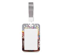 Happy Birthday Bellissimo porta badge scorrevole porta badge verticale in plastica custodia protettiva per donne uomini porta carte d'identità con cordino da lavoro manica per ufficio