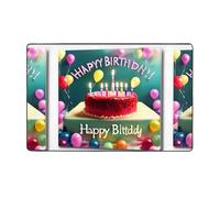 Happy Birthday Bellissimo tappeto in morbida flanella 152,4 x 99,1 cm, in memory foam antiscivolo, ideale per soggiorno e ufficio.