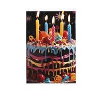 Happy Birthday Big Cake Bandiere per esterni 0,6 x 0,9 m stampa verticale su entrambi i lati bandiera da giardino bandiere per esterni banner per vacanze con occhielli, bandiera per casa, cortile, per