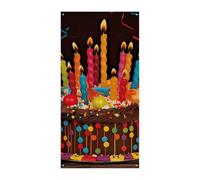 Happy Birthday Big Cake Door Cover Banner 90x180cm Festone Festone Stagionale Cartello di Benvenuto Decorazione Verticale Porta Appeso Per Portico Ingresso Giardino Decor