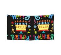 Happy Birthday Big Cake Print Outdoor Hanging Banner Decor per auto barca festa in giardino, Happy Holiday Xmas Halloween Banner