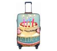 Happy Birthday Big Cake stampa Trolley valigia copertura protettiva, tessuto ad alta elasticità, copertura valigia trolley, bianco, Large