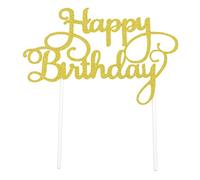 Happy Birthday Cake Topper Glitter Compleanno Party Cake Sticks Decorazione Oro Elegante e Popolare Durability