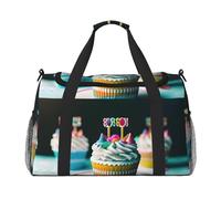 Happy Birthday Cakes - Borsa da viaggio pieghevole, impermeabile, leggera, con tracolla