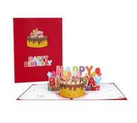 Happy Birthday Card Popup Cake Candy Surprise Biglietti di auguri per il regalo del bambino 2024 Anno Benedizione Carte Forniture Musica Saluto