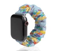 Happy Birthday Daddy Scrunchie Cinturino morbido elastico di ricambio compatibile con Apple Watch, 38mm/40mm, Acciaio inossidabile, Nessuna pietra preziosa