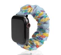Happy Birthday Daddy Scrunchie Cinturino morbido elastico di ricambio compatibile con Apple Watch, 38mm/40mm, Acciaio inossidabile, Nessuna pietra preziosa
