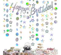 Happy Birthday - Festone Buon Compleanno, Decorazioni Compleanno Uniche - Festoni Compleanno Bambina - Decorazioni Scintillanti per Feste di Compleanno, Ghirlanda di Carta