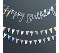 Happy Birthday, ghirlanda con glitter metallica, per compleanno, festa di compleanno, festa di compleanno, festone di compleanno, ghirlanda da appendere per adulti, feste di compleanno per bambini