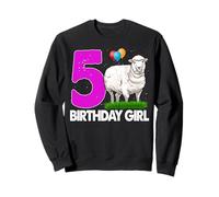 Happy Birthday Girl 5 White Sheep Tshirt Pecora Pelliccia Tee Uomo Felpa