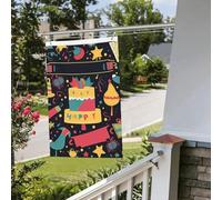 Happy Birthday immagini Bandiera 2x3 Ft Outdoor Indoor Primavera Estate Autunno Inverno Giardino Bandiere con Occhiello Verticale Doppio Lato Festività Bandiere Banner per Decorazioni Cortile