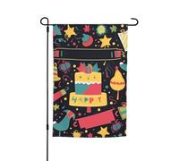 Happy Birthday immagini Bandiera da giardino 30,5 x 45,7 cm Primavera Estate Autunno Inverno Bandiere Stagionali Bifacciale Bandiere Festività Banner Outdoor Indoor Yard Bandiera per Decorazioni per