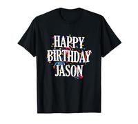 Happy Birthday Jason First Name Boys Colorful Bday Maglietta