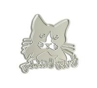 Happy Birthday Kitten Die Cut Metal Embossing Cutting Dies Modelli per la creazione di biglietti Scrapbooking Journal Photo Album Metallo Fustelle per biglietti di auguri