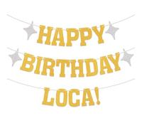 Happy Birthday Loca! Banner vampiro decorazioni per feste di compleanno divertenti decorazioni per feste di compleanno per lei 18°, 21°, 25° 30° compleanno, striscione dorato glitterato