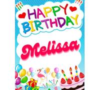 Happy Birthday Melissa: Birthday Sketchbook and Notebook for Doodling, Sketching, Drawing, Painting, Diary Birthday gift for Girls: 120 Pages, 8.5*11 inch