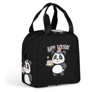 Happy Birthday Panda Borsa termica per il pranzo, a prova di perdite, per lavoro, viaggi all'aperto