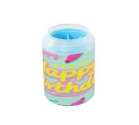 Happy Birthday - Rondella portatile per zampe di animali domestici, con morbida spazzola in silicone, per cani e gatti di piccola taglia e media taglia