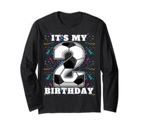 Happy Birthday Soccer Squad - Maglietta per Il Secondo Compleanno Maglia a Manica