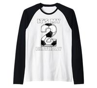 Happy Birthday Soccer Squad - Maglietta per il secondo compleanno Maglia con Maniche Raglan