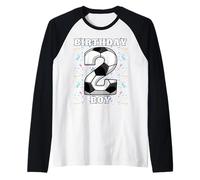 Happy Birthday Soccer Squad - Maglietta per Il Secondo Compleanno Maglia con Maniche Raglan