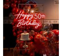 Happy Birthday, targa al neon personalizzata, decorazione per feste a LED, decorazione da parete, regalo personalizzato