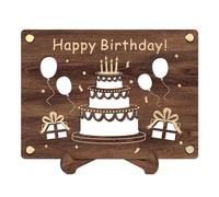 Happy Birthday Wooden Money Holder, Happy Birthday Cash Holder Cards, Wooden Money Organizer for Birthday, Wood Money Holder for Kids, Money Holder Cash Gift for Kids, Torta, Se référer au descriptif,