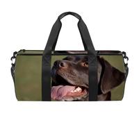 Happy Black Labrador Dog Borsa da palestra Fitness Allenamento Borsone da viaggio Borsa Tote Borsa Attrezzatura Borsa per donne uomini, Multicolore, 17.7x9x9 inches