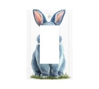 Happy Bunny che indossa un papillon blu interruttore della luce piastra da parete piastra frontale copertura singola bilanciere 1 banda decoratore presa coperture per la casa cucina camera bagno Decor