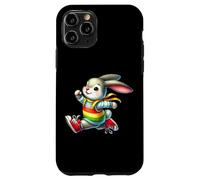 Happy Bunny Jump Day Rainbow Adventure Custodia per iPhone 11 Pro