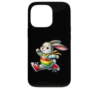 Happy Bunny Jump Day Rainbow Adventure Custodia per iPhone 13 Pro