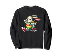 Happy Bunny Jump Day Rainbow Adventure Felpa