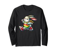 Happy Bunny Jump Day Rainbow Adventure Maglia a Manica
