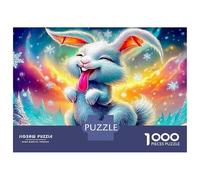 Happy Bunny Puzzle in Cartone Extra Spesso Da 1000 Pezzi, Winter Wonderland, Impossibile, Difficile, Stimolante, Puzzle Più Votato, Sfida 38x26cm/1000pcs