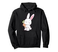Happy Bunny With Carrot - Maglietta unisex unisex Felpa con Cappuccio