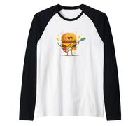 Happy Burger con Chitarra elettrica Costume Maglia con Maniche Raglan