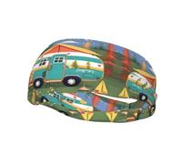 Happy Camper Fascia per capelli, per il sudore, antiscivolo, elastica, lavabile, per trucco