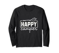 Happy Camper Marshmallow Divertente Escursionismo Campeggio Uomini Donne Bambini Maglia a Manica