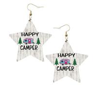 Happy Camper Party Orecchini da donna, scintillanti orecchini pendenti a forma di stella, gioielli alla moda per una serata fuori, One Size, Pelle